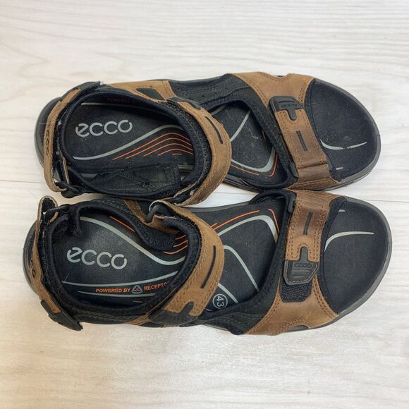 Ecco Sandals Yucatan Offroad Men Athletic Hiking Brown Black Sz US 9 EU 43 - Picture 9 of 10